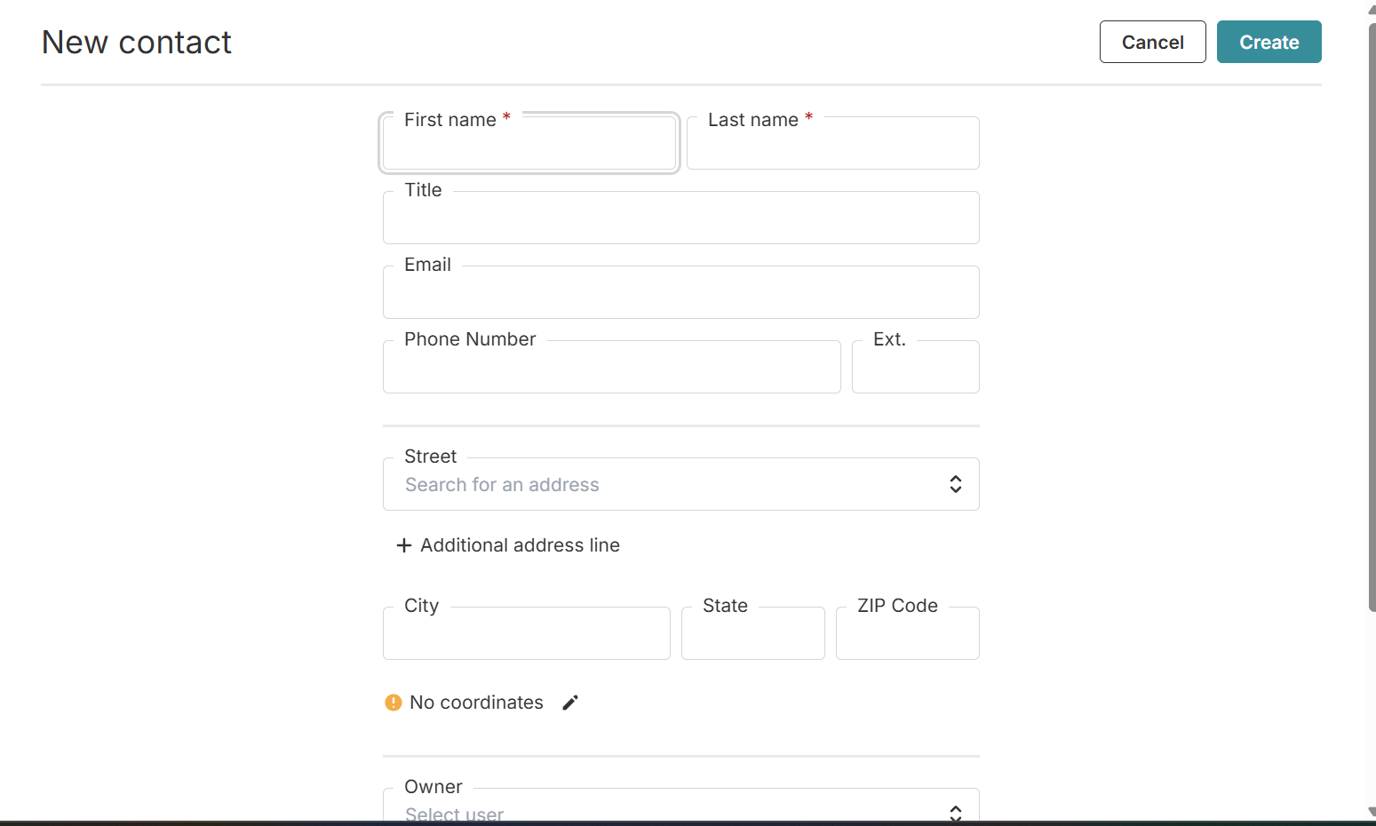 New Contact page in OneCrew.